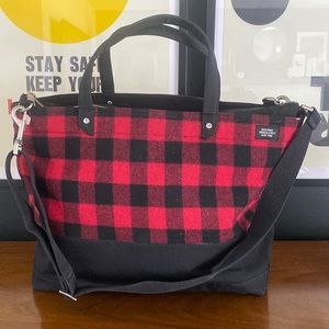 Jack spade buffalo plaid tote